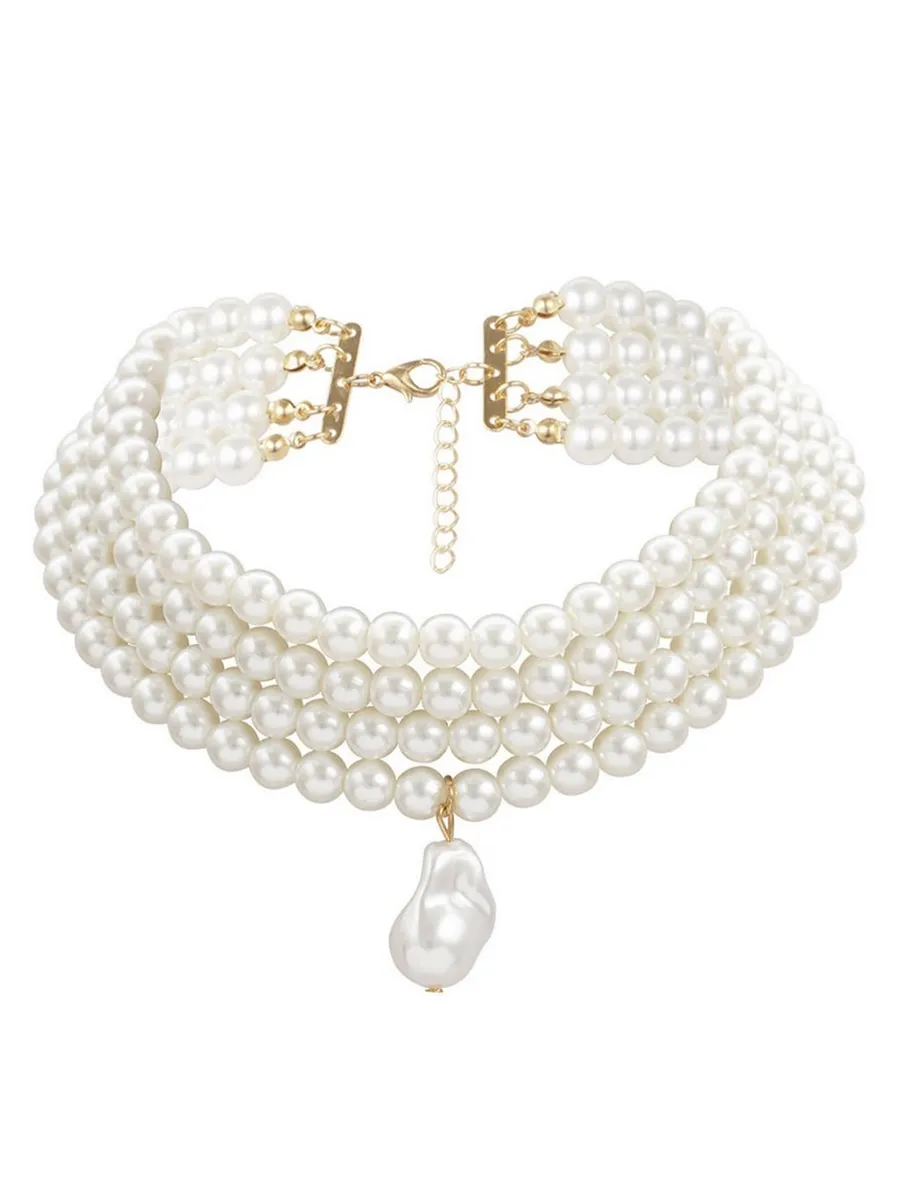 Faux Pearl Collar - Bridal Jewelry for Wedding & Prom