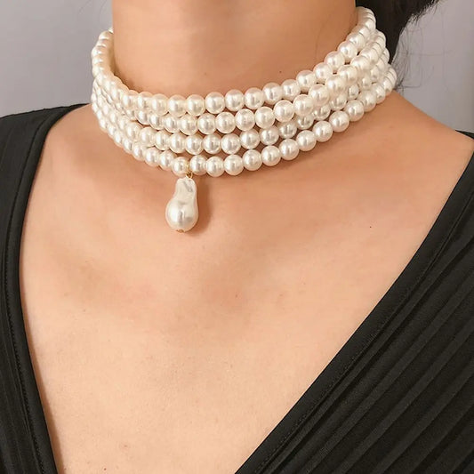 Faux Pearl Collar - Bridal Jewelry for Wedding & Prom