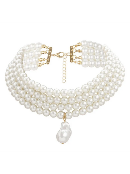 Faux Pearl Collar - Bridal Jewelry for Wedding & Prom