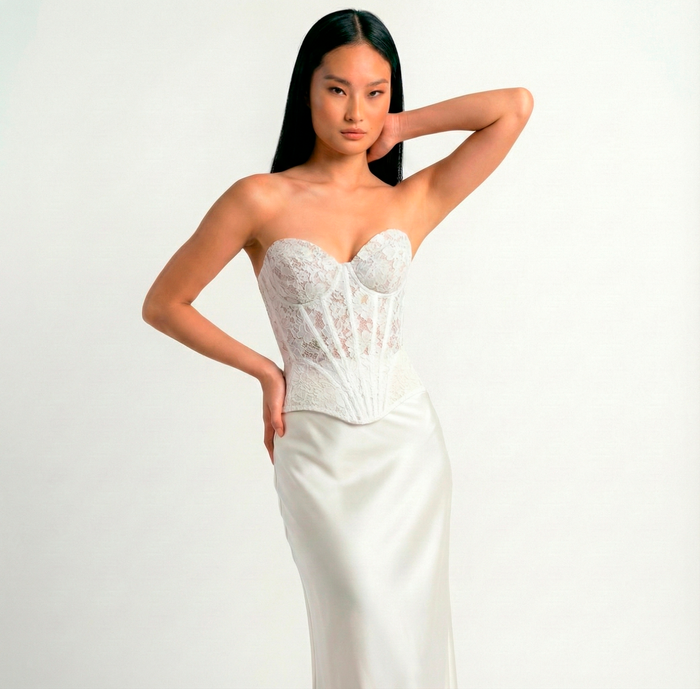 "VENERA" CORSET Corset Top - Waist Trainer for Prom & Bridal - White