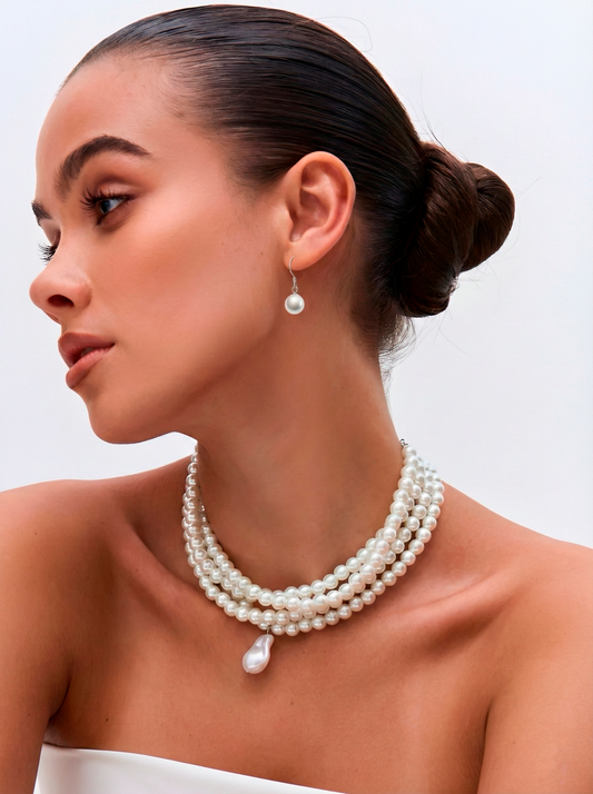 Faux Pearl Collar - Bridal Jewelry for Wedding & Prom