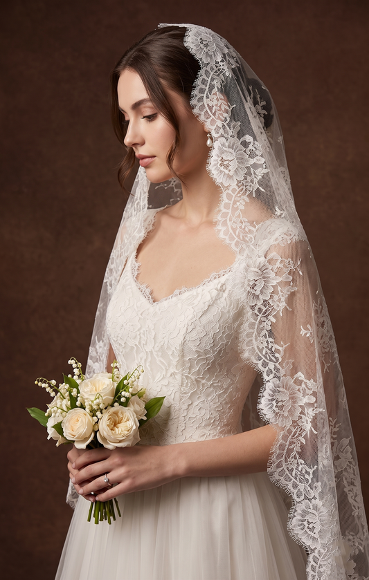 Soft Lace Mantilla Wedding Bridal Veil
