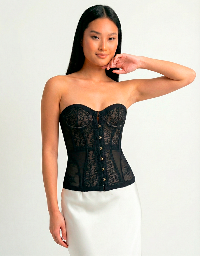 "PASSION" CORSET Corset Top - Waist Trainer for Prom & Bridal - Black