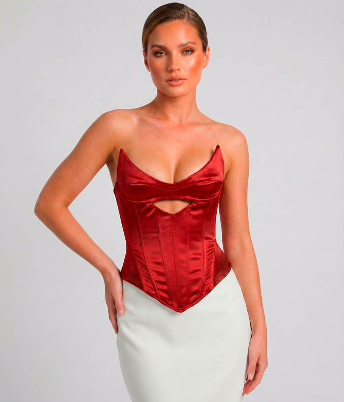 "SIREN" CORSET Corset Top - Waist Trainer for Prom & Bridal - Red