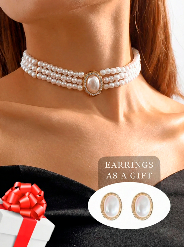 Faux Pearl Set - Bridal Jewelry for Wedding & Prom - Pearl