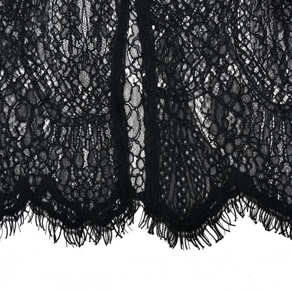 JULISSA MO Patchwork Sexy Strapless Sheer Lace Women Dress Turtleneck Hollow Out Two Piece Sets Slim Elegant Party Evening Dress - Two Piece Set for Prom & Wedding