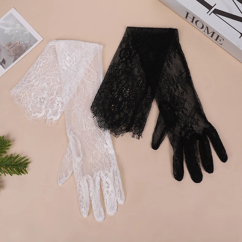 Lace Mesh Gloves - Bridal Accessory for Wedding Guest