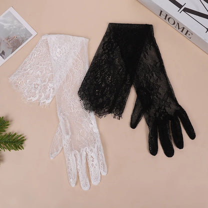 Lace Mesh Gloves - Bridal Accessory for Wedding Guest