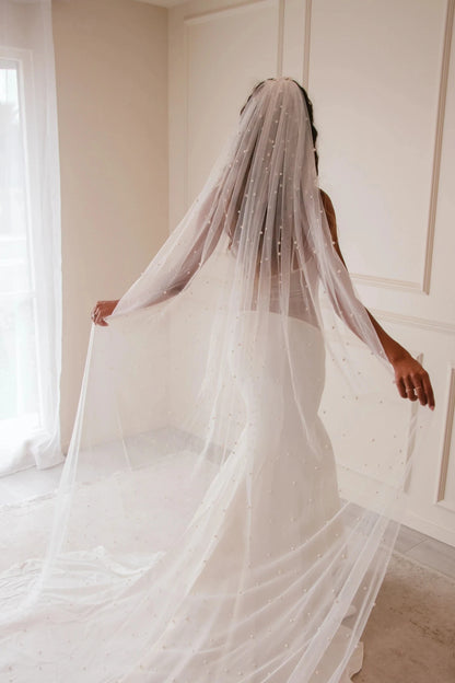 Wedding Pearl Veil for Bride