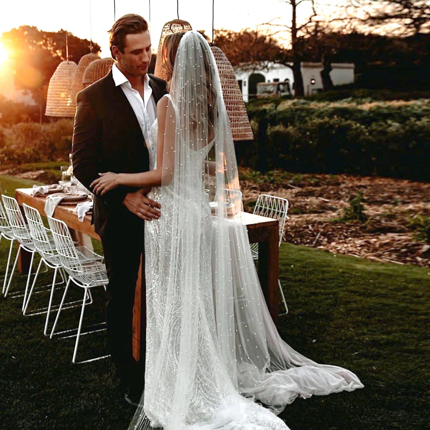 Wedding Pearl Veil for Bride