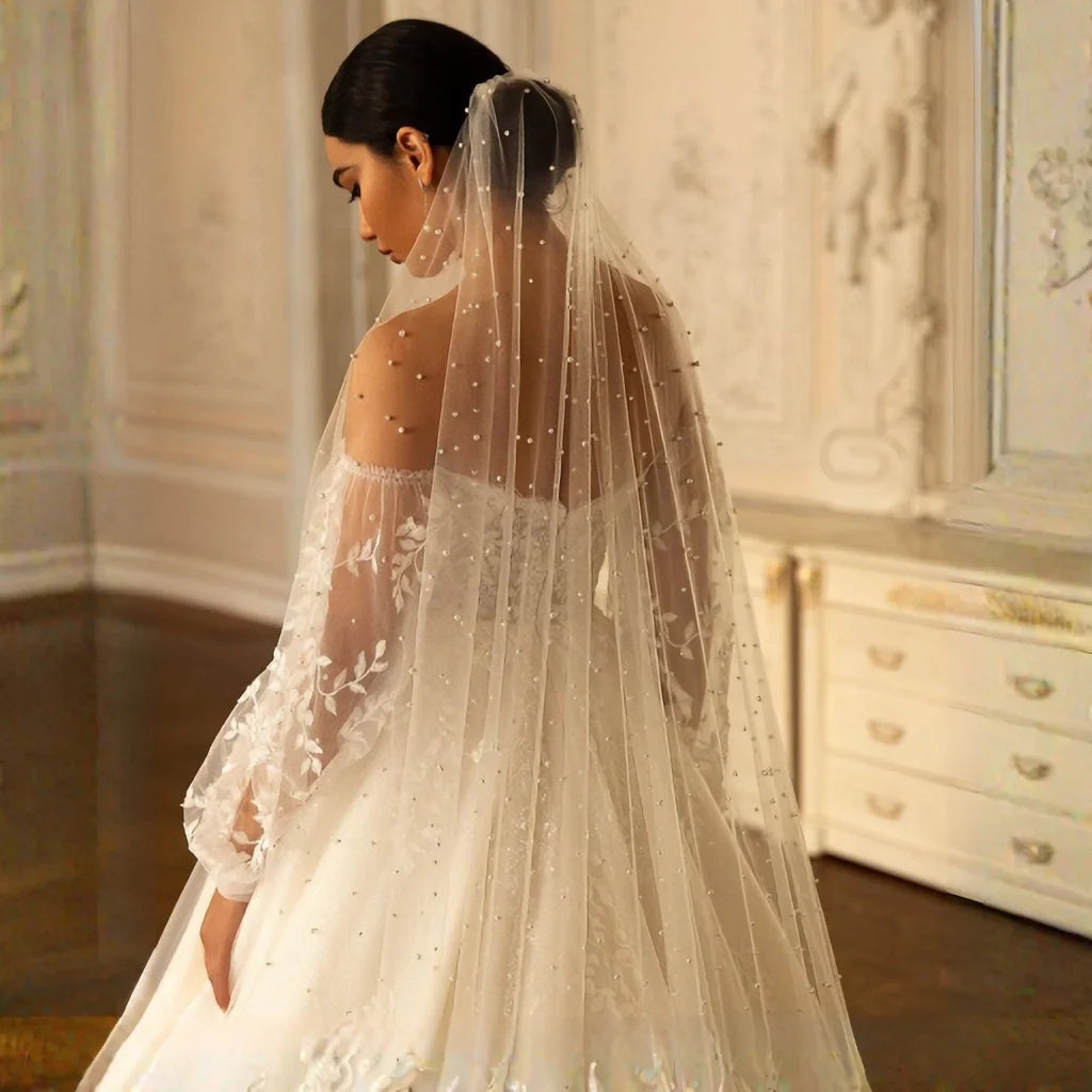 Wedding Pearl Veil for Bride