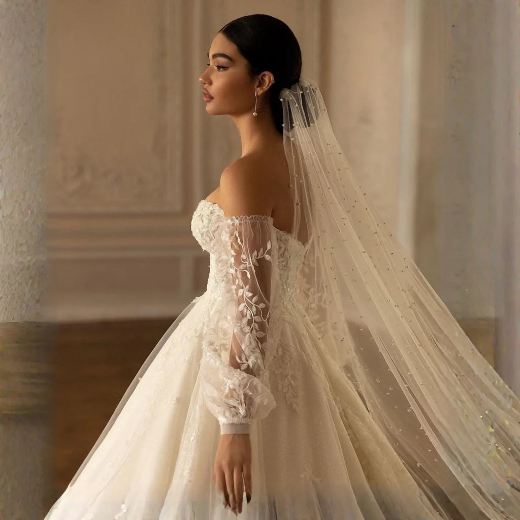 Wedding Pearl Veil for Bride