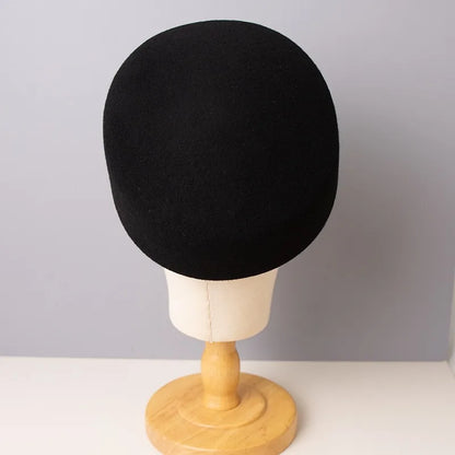 Vintage Women Hat 100% Wool - Bridal Accessory for Wedding Guest